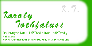 karoly tothfalusi business card